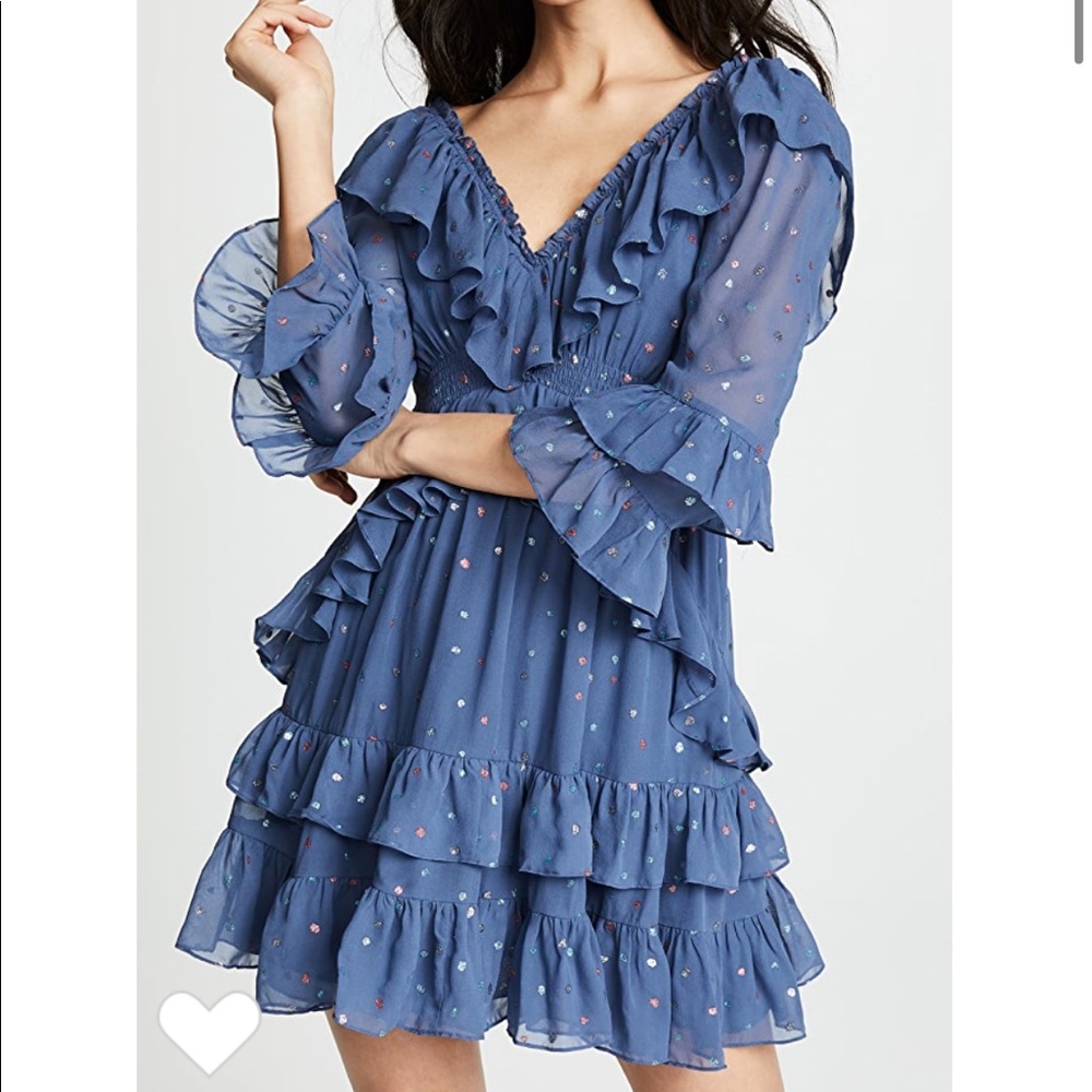 REBECCA TAYLOR Glitter Gem Chiffon Dress